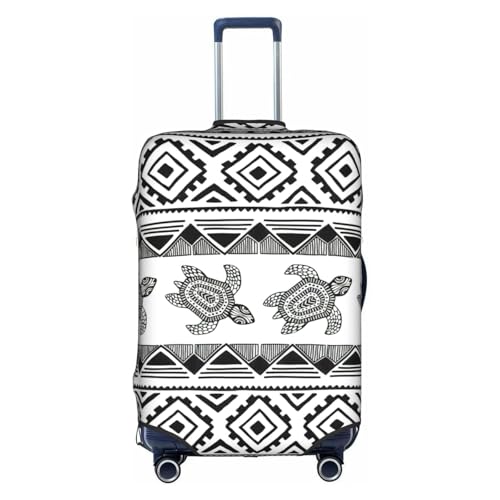 Housse de bagage blanche L élastique imprimé tortue valise zippée