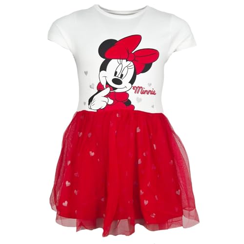 Vestido de verano para niña Minnie Mouse sin rozaduras de algodón y tul ligero