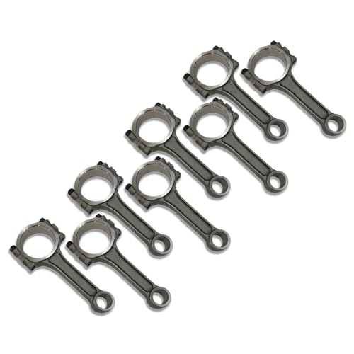 Aflle Racing 8pcs Forged 5140 Steel I-Beam Connecting Rods Set Fits Chevy SBC 350 Press-Fit Pins