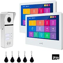 ANJIELO SMART Wired Video Doorbell Intercom System 2 Units 10 Inches Touch Monitor Wireless WiFi Video Door 1080P Camera Phone Kit,Support Monitoring,Unlock,Dual Way Intercom Tuya for Home Apartment