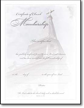 Membership Certificates Pack of 6, Premium Silver Foil Embossed, 11 8.5, KJV Matthew 1820 Elegant Church Keepsakes