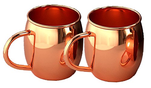 Solid Copper Moscow Mule Mugs Pure Solid Copper No Lining Smooth Finish 16 Oz Copper Mug Set Of 4 #TOP2