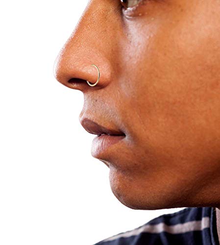 Faux 10Mm 14K Gold Filled Fake Nose Ring 20G For Men Or Women #TOP5