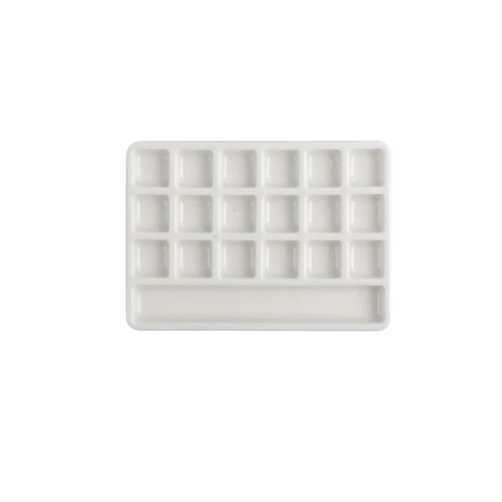 Ceramic Paint Palette Empty Ceramic Palette 18/24 Grids Watercolor Paint Tray Artist Travel Painting Portable Art Supplies for Watercolour(18 girds)