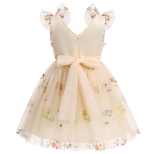 Image of IMEKIS Toddler Kids Girls Butterfly Dress Sparkle Sequins Tulle Wedding Formal Birthday Dresses 2-10T