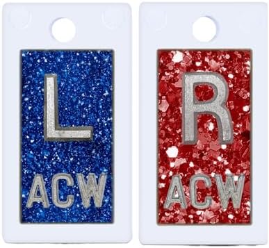 X-Ray Markers (Plastic) - Blue/Red Glitter, Left & Right Set, 1/2" Lead Letters "L" & "R"