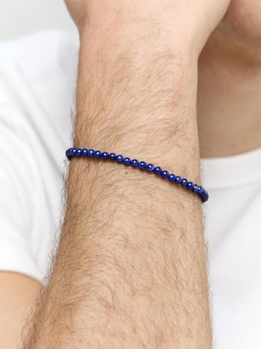 MATEO New York, 4mm Lapis Beaded Bracelet - 8.5" Length — view 3