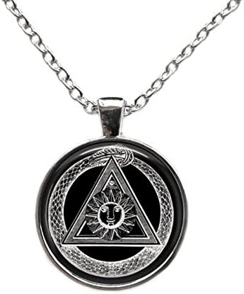 QUTA New order alchemy symbol pendant Masonic illuminati necklace Occult jewelry