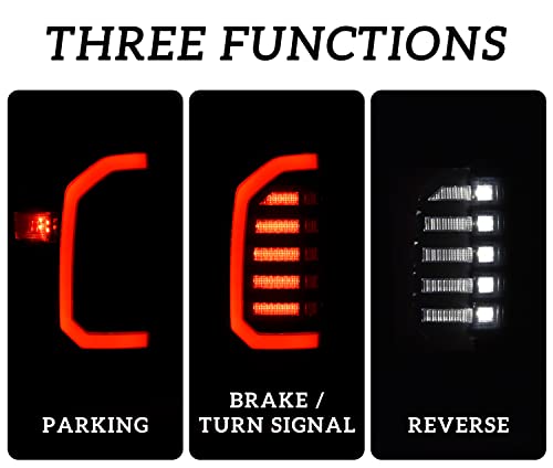 KEWISAUTO New Upgraded LED Tail Lights Assembly for Tacoma 16-23, Smoked Black LED Taillights Brake Rear Lamps Parking Light for Toyota Tacoma 2016-2023 Accessories (2PCS, Driver & Passenger Side)