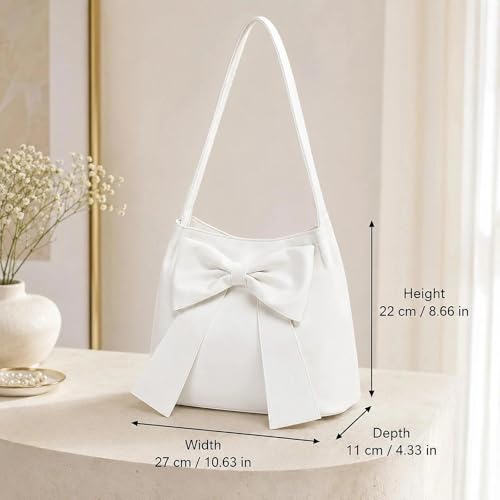 Bolso Mini de Hombro Blanco con Lazo para Mujer miniatura 4