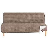 H.VERSAILTEX Funda reversible para futón, protector de muebles, resistente al agua, 2 pulgadas de ancho, correa elástica, para sofá, cama, mascotas, niños, perros, gatos, ancho de asiento de hasta 70