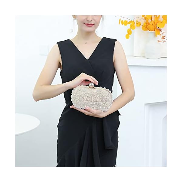 YYIHER Women's Evening Handbags Pearl Clutch Purse Beaded bag Bridal Clutch wedding Purse - Image 7