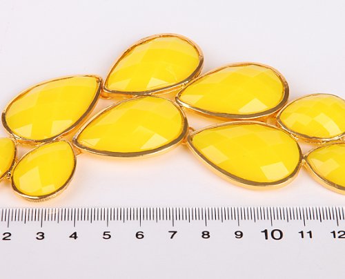 Jane Stone Bubble Bib Chunky Necklace Fashion Jewelry Statement Necklace Party Jewelry(Fn0564) (Yellow) #TOP4