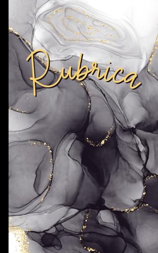 Rubrica Alfabetica Tascabile: Mini Agenda con Indice A-Z per Custodire Numeri di Telefono, Contatti, Indirizzi Email e Password – Fantasia Marmo Nero