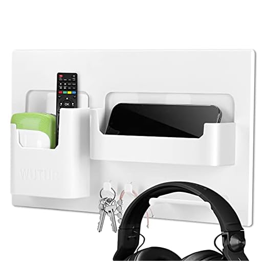 Bedside Shelf Accessories Organizer, Self-Stick on Wall Mount, Ideal Holder for Glasses, Remote, Earphone, Cell Phone Next to Bed & Table, Dorm, Office, Bedroom Décor