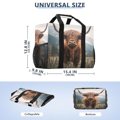 Highland Cow Large Beach Bag Waterproof Beach Tote Bags for Women Travel Gym Pool3