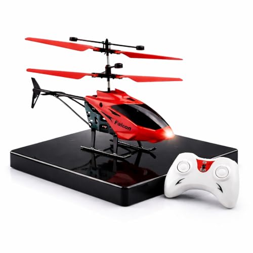 Image of KIDZYMON RC Flying Helicopter with Hand Gravity Sensor, Charging Battery, 3D Light, Safety Sensor, Gravity Sensor, Suitable for Kids Age 4+ Years (Style Red)