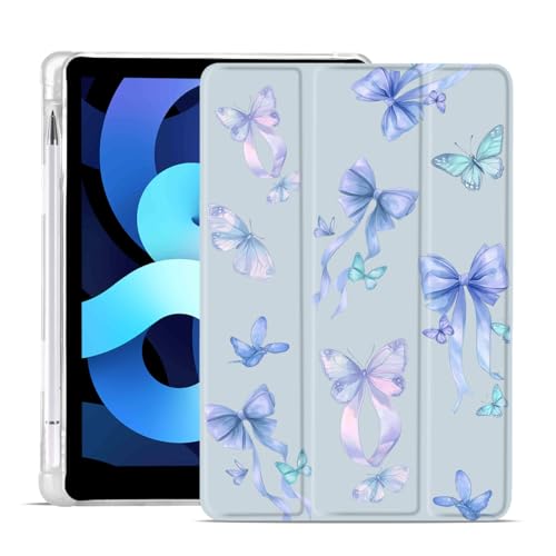 Étui iPad 10e génération 10,9" 2022 avec porte-crayon bleu et coque TPU