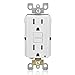 Leviton GFCI Outlet, 15 Amp, Self Test, Non Tamper-Resistant with LED Indicator Light, Protection from Electric Shock and Electrocution, GFNT1-W, White