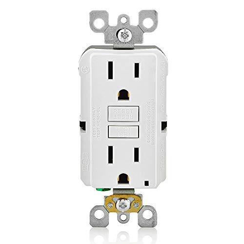 Leviton GFCI Outlet, 15 Amp, Self Test, Non Tamper-Resistant with LED Indicator Light, Protection from Electric Shock and Electrocution, GFNT1-W, White by Leviton - Image 3