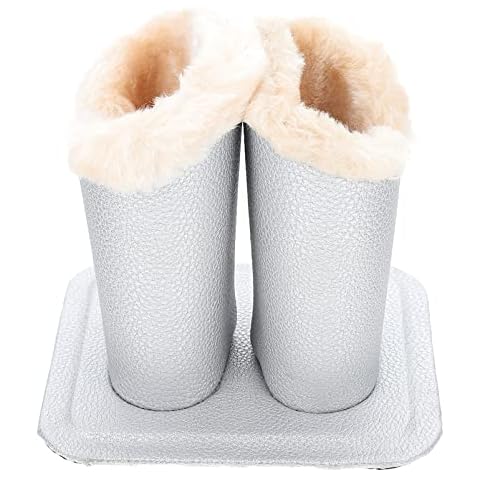Operitacx Plush Lined Double Eyeglasses Holder Soft Eyeglass Basket Upright Standing Eyeglass Case Eyeglass Holder for Desktop Nightstand Countertop Silver Cover