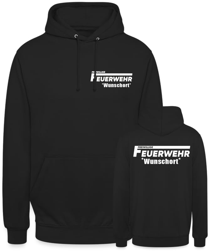 Peronalisiertes Feuerwehr Design beidseitig für jeden Anlass mit Wunschort und/oder mit Wunschname Freiwillige Feuerwehr T-Shirt Fun Shirt