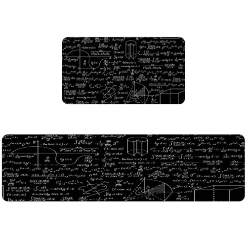 Alfombrillas de cocina antideslizantes pack de 2 alfombras lavables matemáticas 2