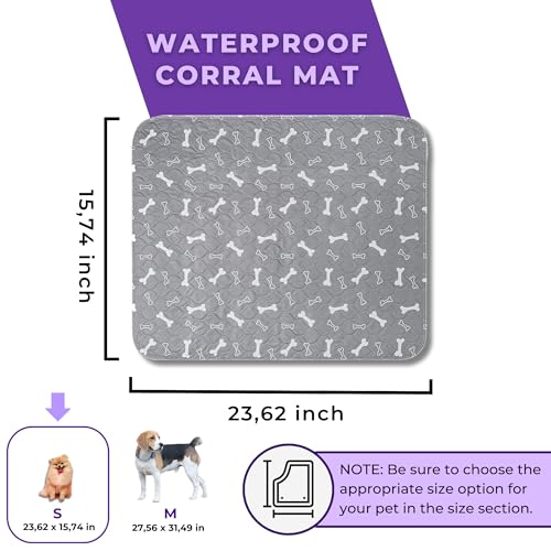 Image of MarV 2-Pack Washable Pee Pads for Dogs Non Slip Puppy Pads , Ultra-Absorbent Mats for Puppy Training, Multi-Use, Reusable Puppy Pads (Grey, S)