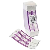Currency Straps, $2000 Capacity, White Kraft with Violet Print, 1000/Box MMF216070H19