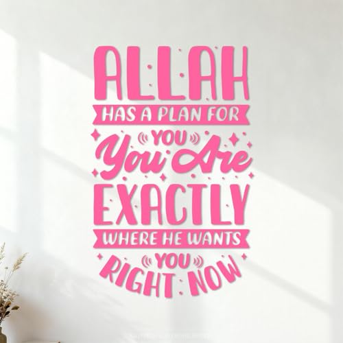 Allah a un plan Stickers muraux en vinyle 57.6x89cm Multicolore Rose