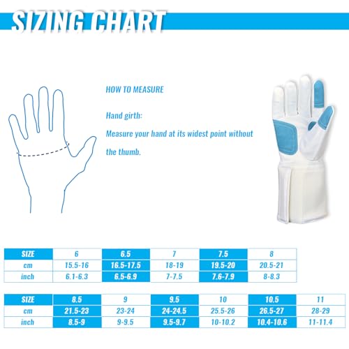 FEFOSAEP Fencing Gloves - Washable Anti-Skid Practice Fencing Glove - Junior Fencing Gloves for Epee Foil and Sabre (10.5, Right)