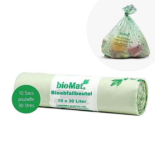 Biomat Sac compostable pour déchets organiques Différentes tailles, 10 x 30 l