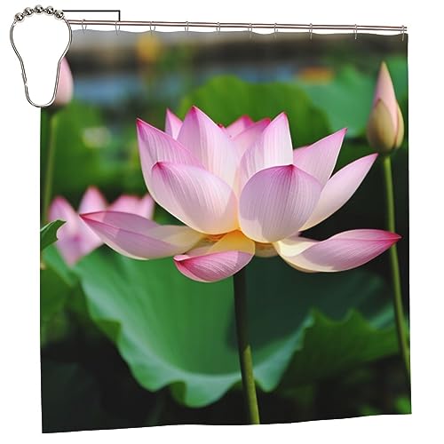 Rideau de douche textile de qualité supérieure avec motif lotus élégant - 8