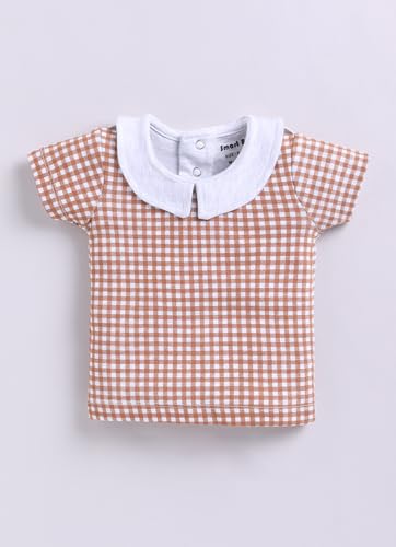 Image of Smart Baby Dungaree Set for Baby Girls | Cotton Romper with T-Shirt | Soft & Breathable Fabric | Cute Embroidery | Snap Button Closure for Easy Diaper Change