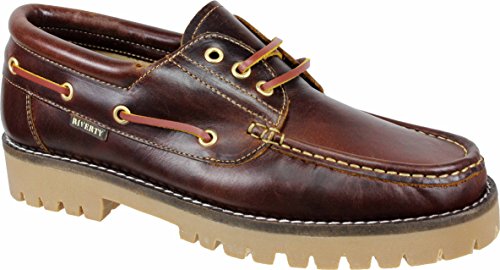 NÁUTICOS Piel MARRÓN - Hombre clásicos Fabricados en España (46 EU, Marron)