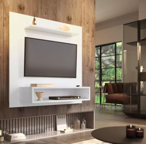 Painel Para Tv 32 Polegadas 1 Prateleira Luxo Elegance- Branco