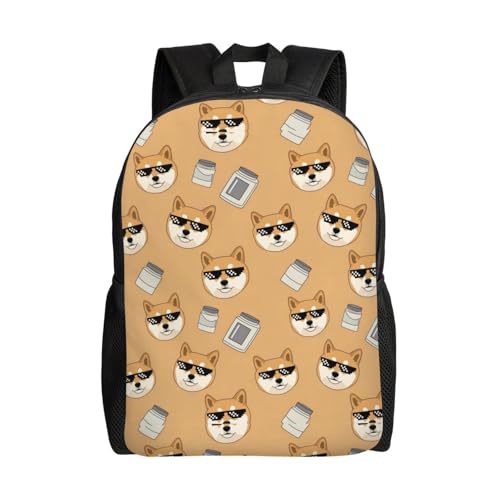 Spacious Daypack Backpack for College and Outdoor Adventures, Ideal Backpack for Men and Women (Funny Doge Thug Life Sunglasses)