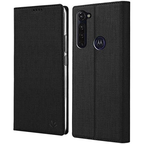 MOONCASE Motorola Moto G Pro Case, Cloth Texture PU Leather + Soft TPU Inner Shell Holster Hidden Magnetic Adsorption Flip Cover Case for Motorola Moto G Pro (Black) Cover