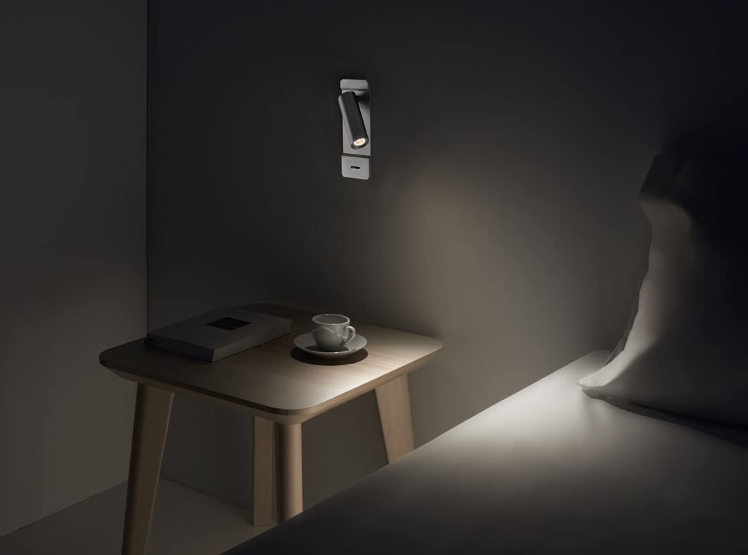 LEDS·C4 Lampada da Lettura LED 2.2W - Luce Calda 2700K, 125 Lumen, Design Moderno per Camera da Letto, Efficienza Energetica, Installazione Facile