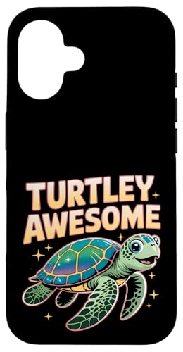 Turtley Awesome Funny Turtle Lover Negro Carcasa para iPhone 16