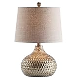 JONATHAN Y JYL3020A Bates 22' Honeycomb LED Table Lamp Contemporary Transitional Bedside Desk Nightstand Lamp for Bedroom Living Room Office College Bookcase LED Bulb Included, Antique Brown