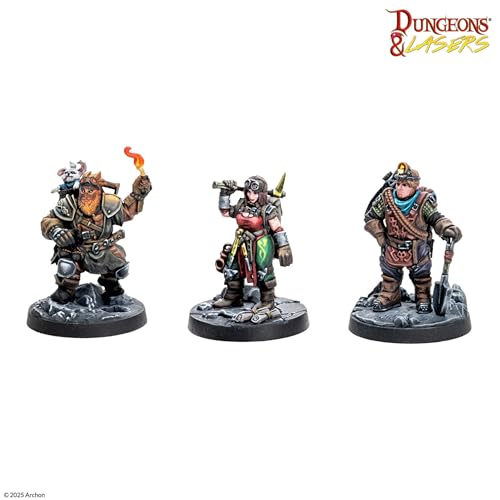 Dungeons & Lasers Dwarven Miners DND Miniatures Set - 6 Model Set with Accessories - 5e Compatible 28-32mm Scale - Assembly and Painting Required - for 14 Years + by Dungeons & Lasers - Used condition - Image 4