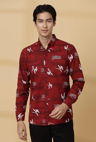 Image of Majestic Man Men's Cotton Slim Fit Printed Casual Shirt