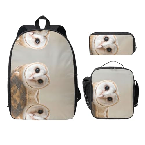 Sac à dos EdWal lot de 3 avec trousse et sac repas léger noir de taille unique pour l'école