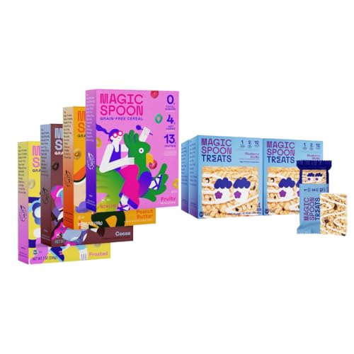 Magic Spoon Variety 4-Pack of Cereal & 4-pack Blueberry Muffin High Protein Bars - Low Carb, Keto Friendly, Gluten & Grain Free Treats