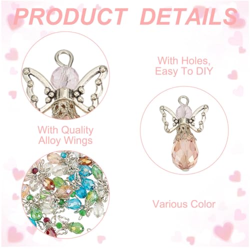 Fabrication bijoux : Pendentif ange en verre et métal avec boucle de fixation