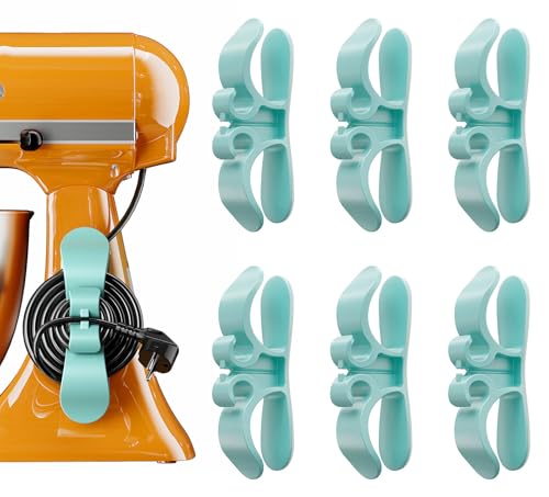 Image of 6 PCS Cord Organizer for Appliances, Upgraded Kitchen Appliance Cord Organizer Stick On Appliance Wire Organizer Wire Wrap for Kitchen Appliances Mixers, Coffee Maker, Pressure Cooker, Air Flyer