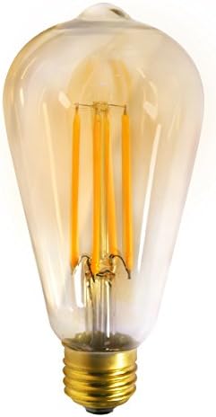 My Canary 5W Vintage Edison Dimmable Warm White LED Filament Light Bulbs - Amber Glass Bulb - S21 (ST64) 2200K E26 90Ra 110V Antique Style UL listed (1 Pack)