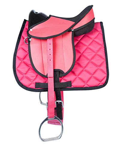 Pfiff 102291 Juego completo de sillín para Shetty y caballos de madera/peluche, color rosa