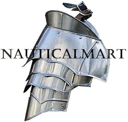 NauticalMart 18G Warrior Pauldron Armor Set Silver